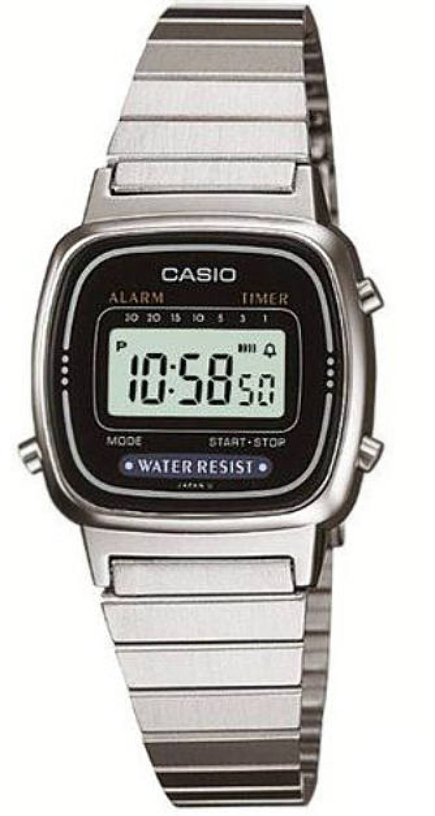 Women's Classic LA670WD-1 Digital Stainless-Steel Plated Quartz