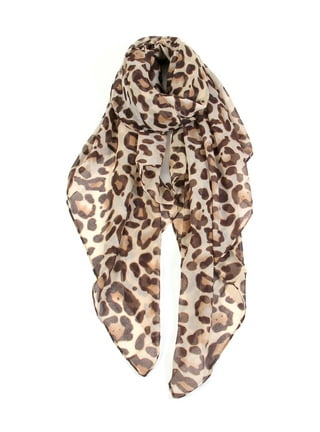 Fashion classic Brown Leopard Print Scarf, large size chiffon