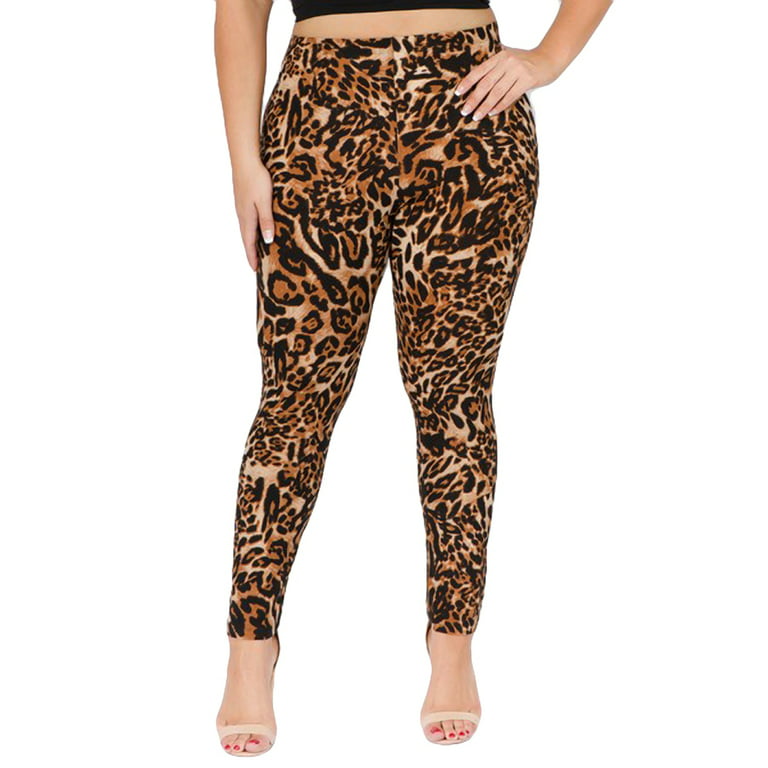 Women's Classic Leopard Print Leggings (Plus Size) 