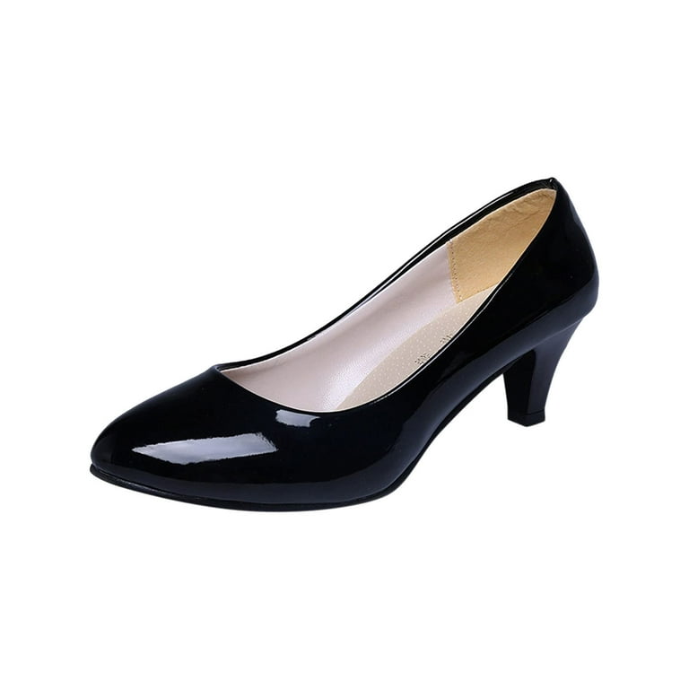 Women s Classic Low Heels Dress Pumps Kitten Heel Closed Pointed Toe Dress Shoes for Work Office Wedding Party