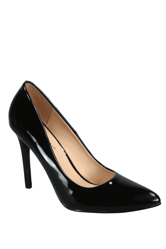 Women's Classic Multi Color Slip On Stiletto Heels Dress Casual Patent High Heel Pumps ( Black, 8)