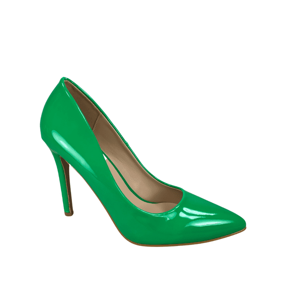 Women's Classic Multi Color Slip On Stiletto Heels Dress Casual Patent High Heel Pumps ( Jade, 10)