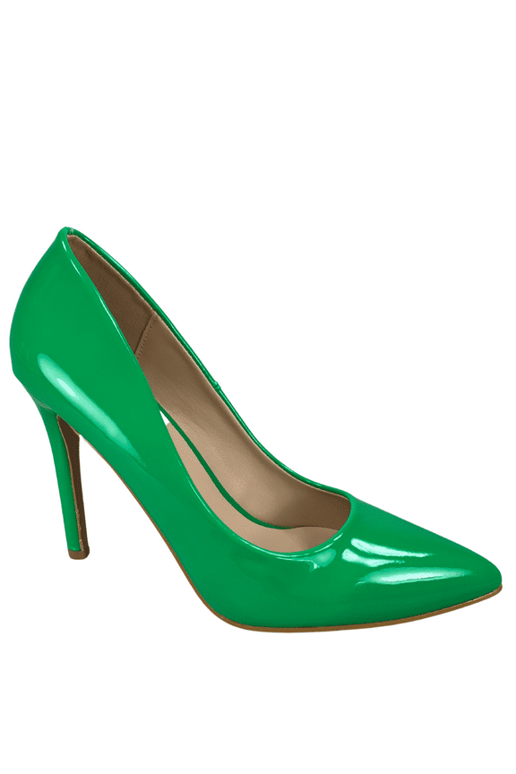 Women's Classic Multi Color Slip On Stiletto Heels Dress Casual Patent High Heel Pumps ( Jade, 7)