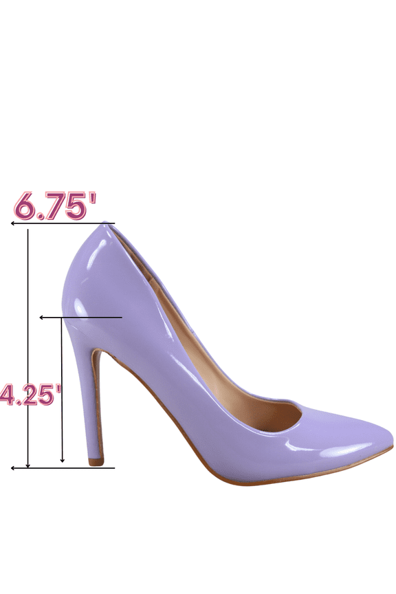 Women's Classic Multi Color Slip On Stiletto Heels Dress Casual Patent High Heel Pumps ( Lavender, 8)
