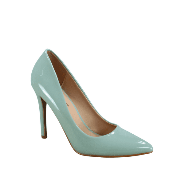 Women's Classic Multi Color Slip On Stiletto Heels Dress Casual Patent High Heel Pumps ( Mint, 10)