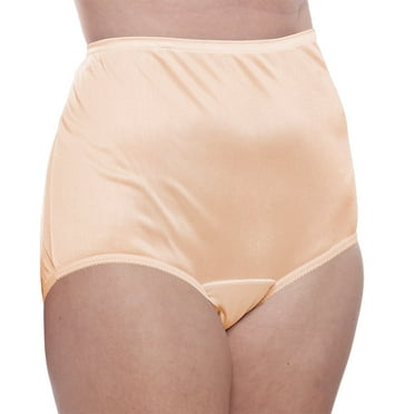 Nylon Brief Panty (Style 331/Plain Jane) 4 Pack in Beige Size 5