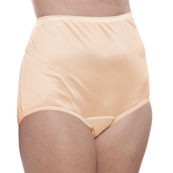 Nylon Brief Panty (Style 331/Plain Jane) 4 Pack in Beige Size 16