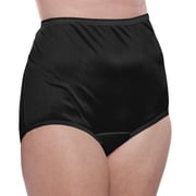 Nylon Brief Panty Style 331/Plain Jane 4 Pack in Black Size 10