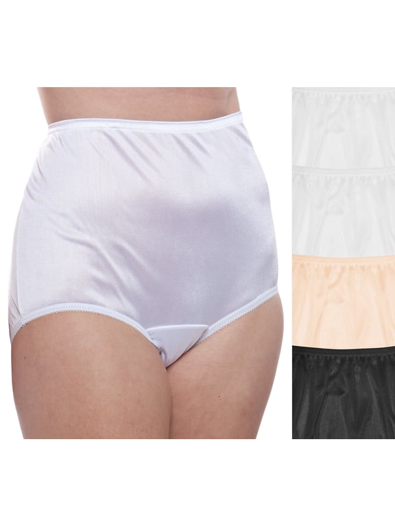 Nylon Brief Panty (Style 331/Plain Jane) 4 Pack in Neutrals Size 10