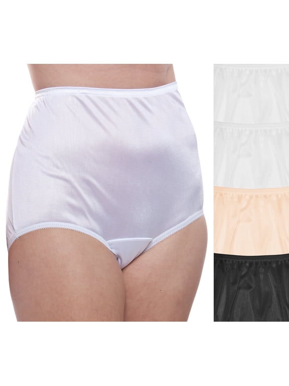 Nylon Brief Panty (Style 331/Plain Jane) 4 Pack in Neutrals Size 12