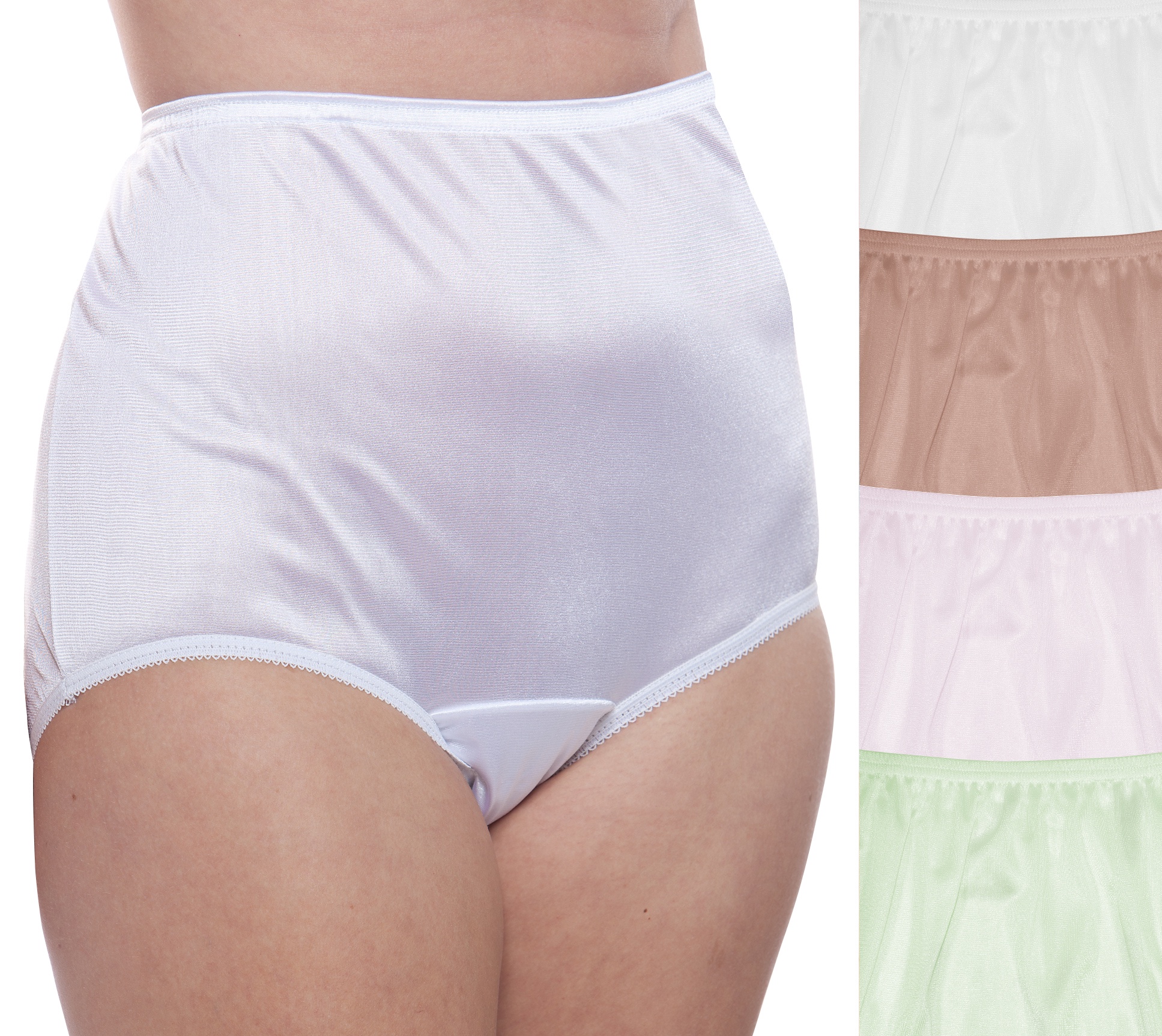 6 Mutandine Satin Feel Con Tasca Segreta | Ann Diane Donna Coprenti Vita Alta Taglie Forti 3125