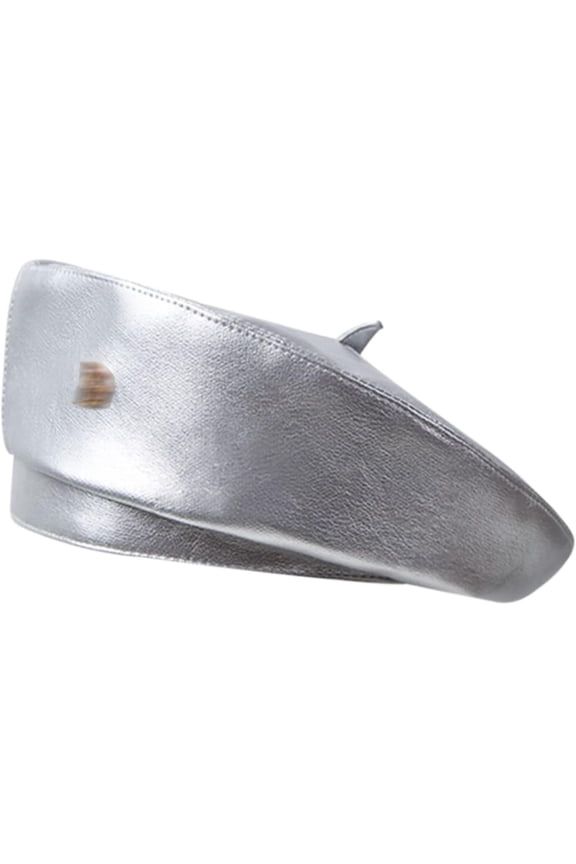 Women's Classic PU Leather French Beret Hat Retro Beanie Hat Artist Beret Cap Adjustable Painter Pumpkin Cap