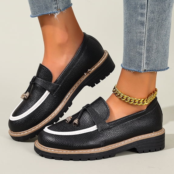 Women's Classic Penny Loafers 2026 Platform Chunky Heel Dress Shoes Slip On Comfort Casual Footwear for Office Daily Wear
