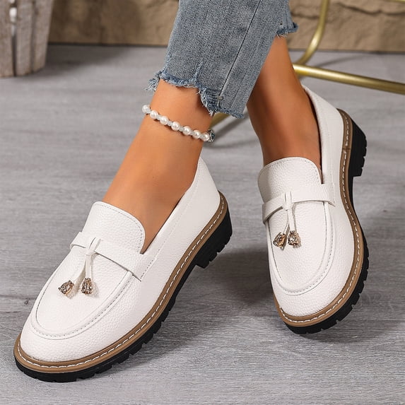 Women's Classic Penny Loafers 2056 Platform Chunky Heel Dress Shoes Slip On Comfort Casual Footwear for Office Daily Wear