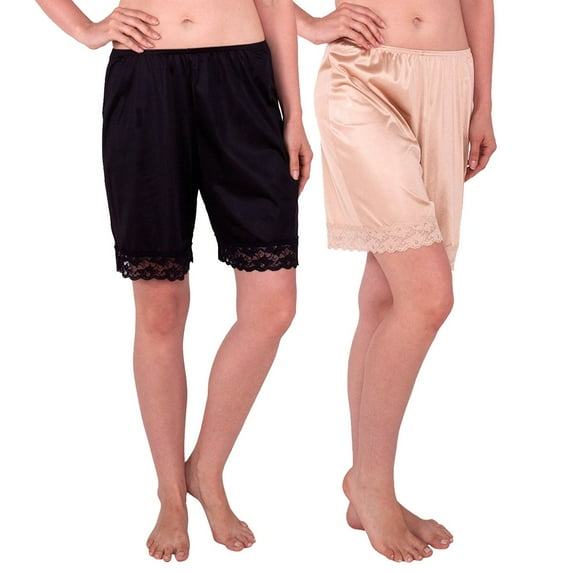 Women's Classic Pettipants Bloomers w/Lace 15,18,22 Inch (Pack of 2)