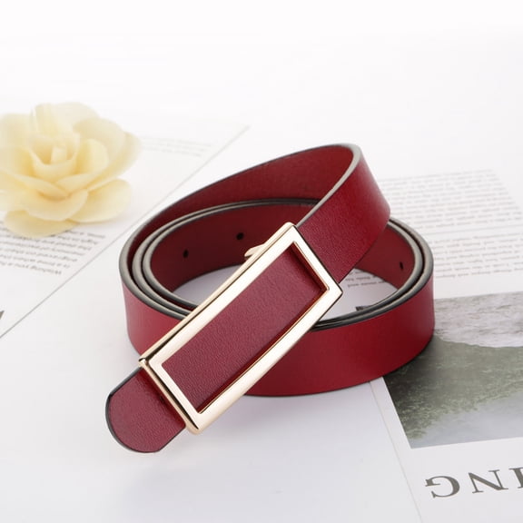 Women‘s Classic Pin Buckle Leather Belt - Versatile Dress Belt for Jeans, Pants, Office Wear