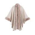 thumbnail image 1 of Women's Classic Plus Size Knitted Cape Shawl Jacket, Beige, 1 of 2