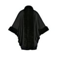 thumbnail image 1 of Women's Classic Plus Size Knitted Cape Shawl Jacket, Black, 1 of 2