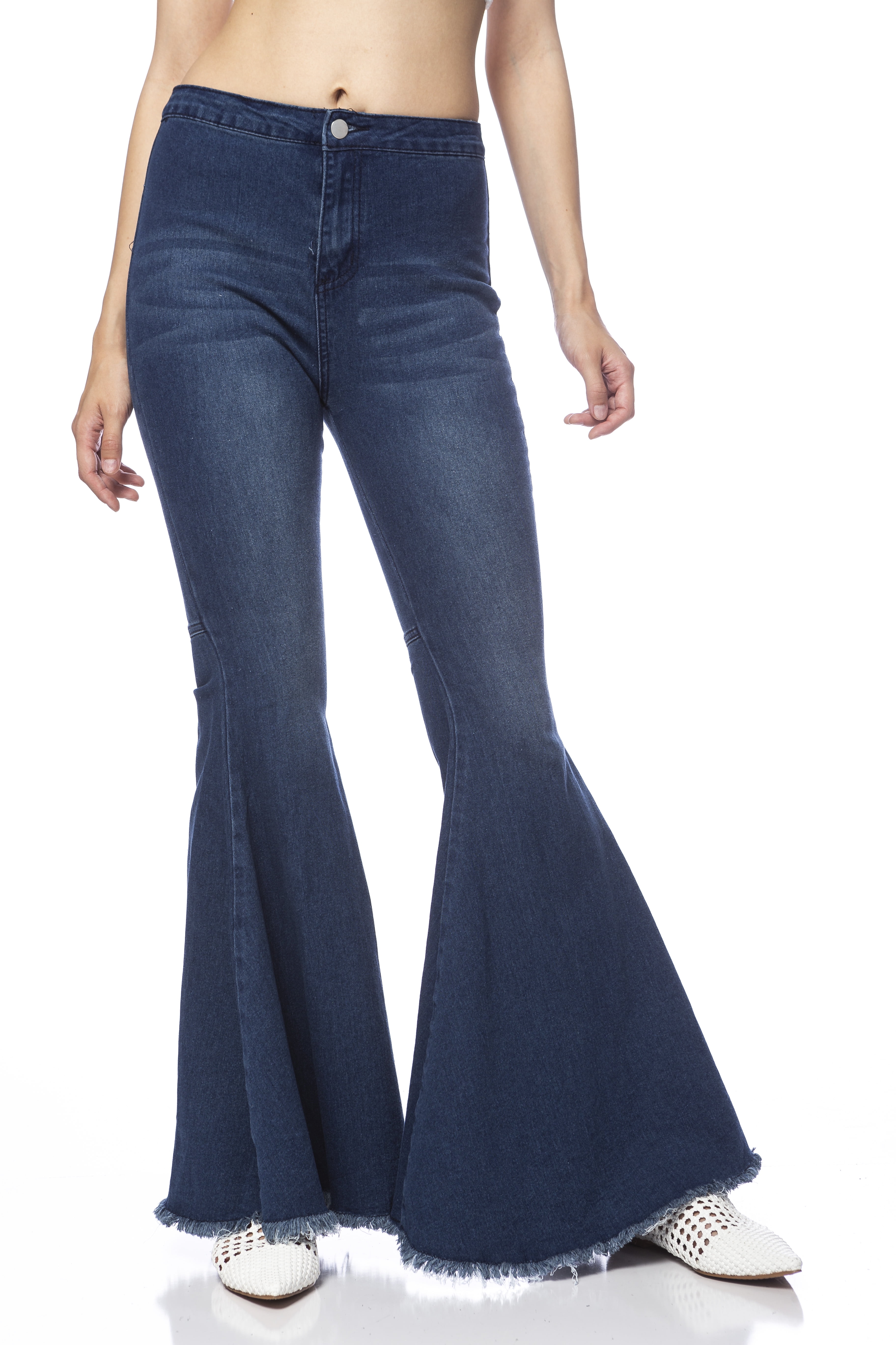 Women's Classic Retro High Waist Long Denim Bell Bottom Jeans