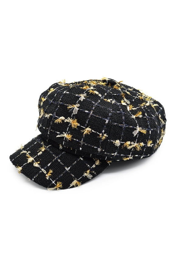 Women's Classic Retro Tweed Plaid Newsboy Cap Gatsby Cabbie Hat
