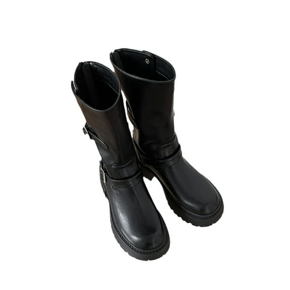 Women's Classic Riding Boots, Mid-Calf, Chunky Heel, Stylish & Comfortable