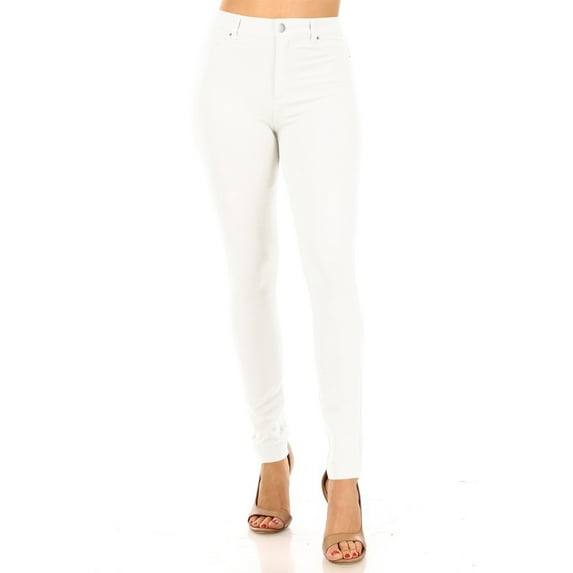 Women's Classic Skinny Ponte Pants Stretchy Mid-Rise Fit, 5-Pocket Design