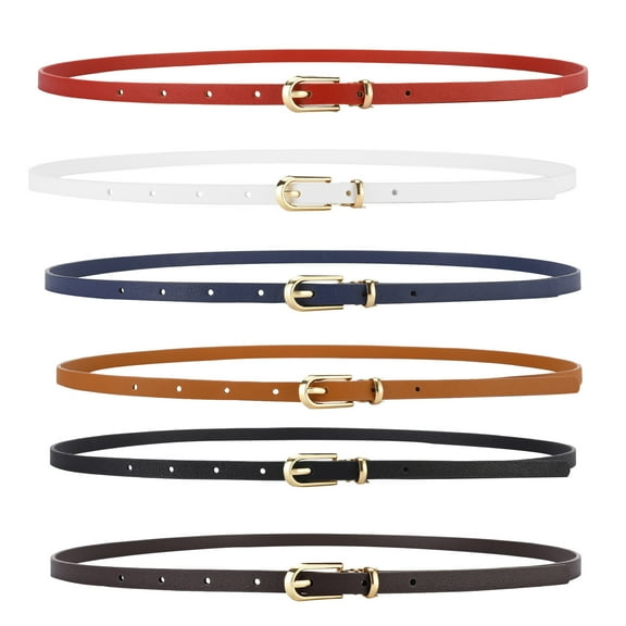 Women's Classic Slimming Leather Belt with Detachable Simple Design Buckle
