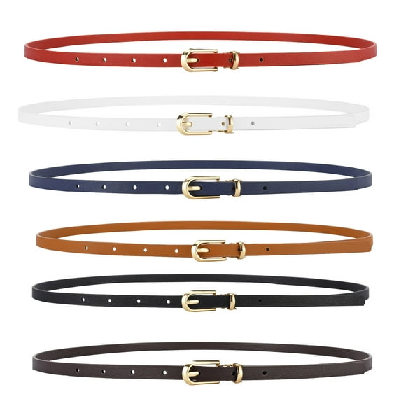 Women's Classic Slimming Leather Belt with Detachable Simple Design Buckle