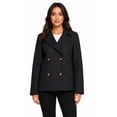 thumbnail image 1 of Women's Classic Soft Felt Short Peacoat Long Sleeve Solid Coat, 1 of 6