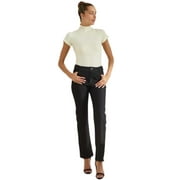 COUVER Women's Classic Solid Straight Leg Jeggings, Black, S