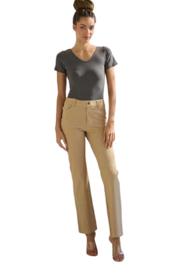 Women's Classic Solid Straight Leg Jeggings, Camel, L