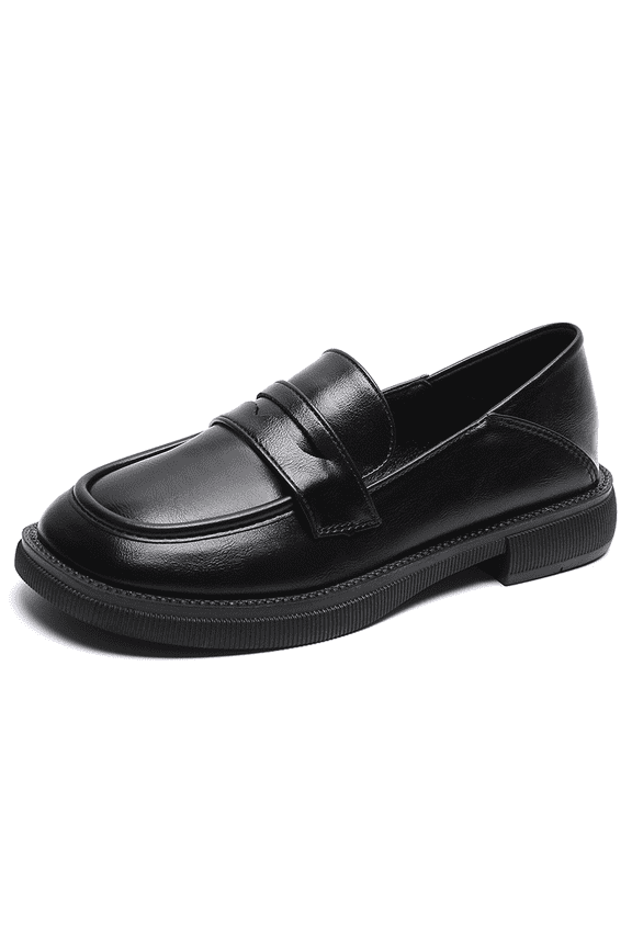 Women's Classic Square Toe Loafers, Smooth Leather Finish Slip-On Flats, Non-Slip Sole Office Dress Shoes, Elegant Comfort Work Style, Perfect Holiday Gift for Her