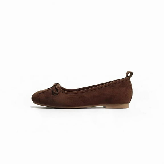 Women's Classic Suede Ballet Flats, Round Toe, Casual Everyday Shoes