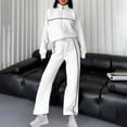 thumbnail image 1 of Women's Classic Sweatshirt Set Solid Color Shirt and Drawstring Pants Versatile, 1 of 8