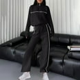 thumbnail image 1 of Women's Classic Sweatshirt Set Solid Color Shirt and Drawstring Pants Versatile, 1 of 8