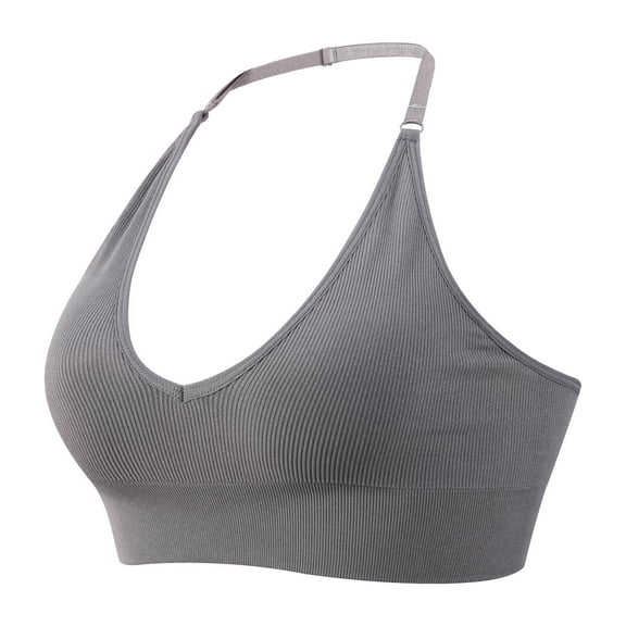 Women's Classic T-Shirt Bra Seamless Bra Feature V-Neck Padded Bra Style W-280 Gray-b L