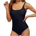 thumbnail image 1 of Fewfanhot Women's Classic Tank One Piece Swimsuit, Scoop Neck Wide Strap Monokini Simple Tummy Control Bathing Suit in Multi Colors, 1 of 5