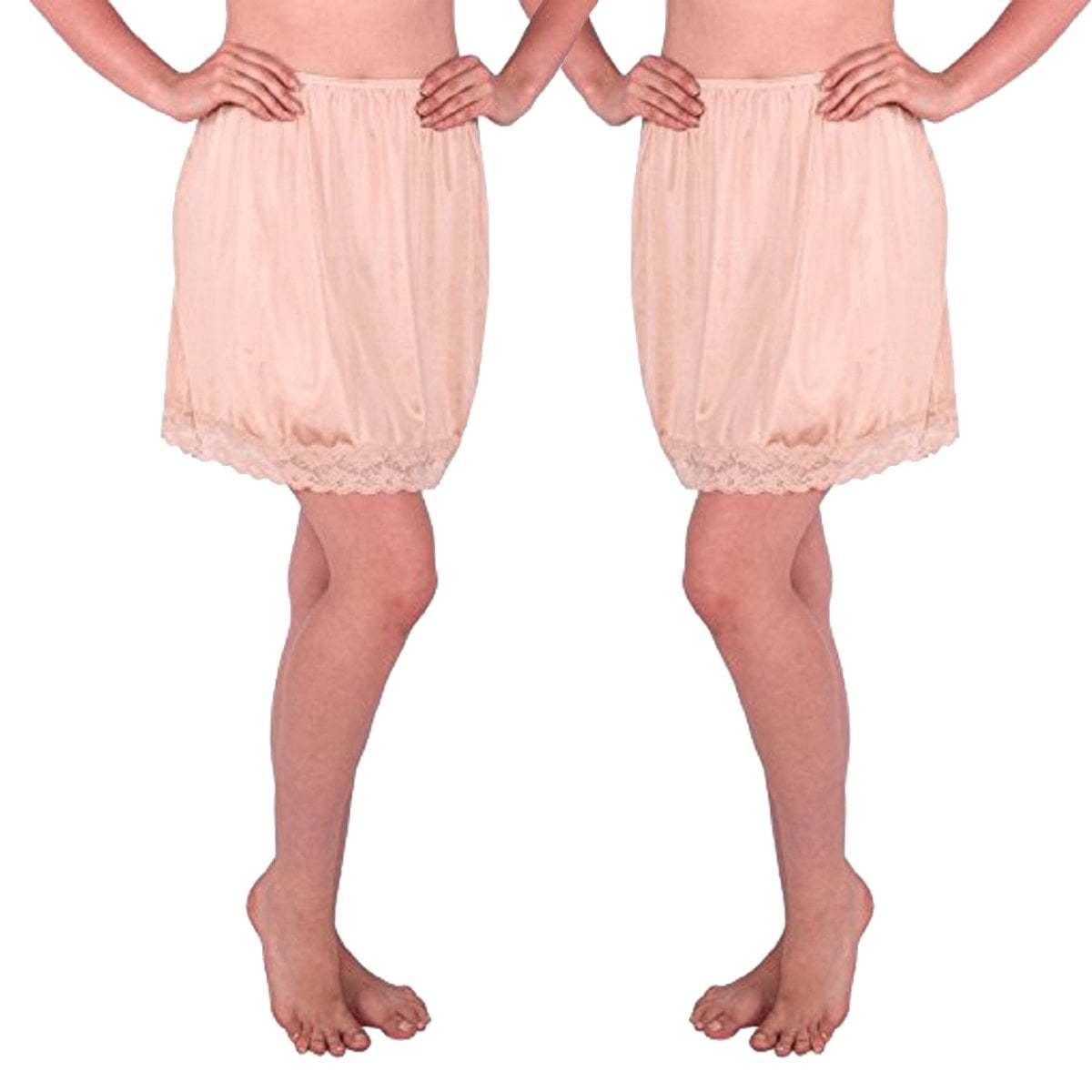 Women's Classic Vintage Half Slip with Lace Details 18 and 23 Inc (Pack of 2)