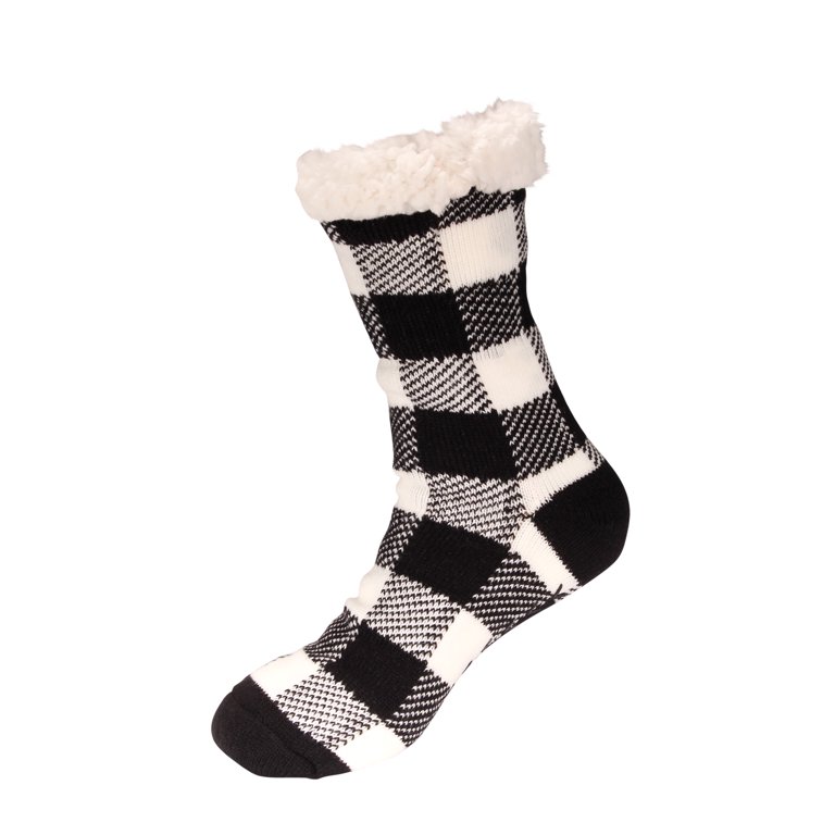 Classic Slipper Socks | Geometric Black