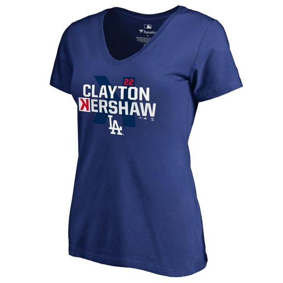Women's Clayton Kershaw Royal Los Angeles Dodgers Player Hometown Collection V-Neck T-Shirt