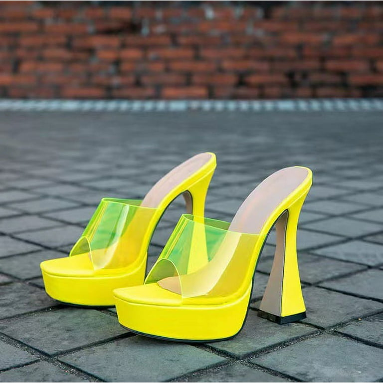 Women s Transparent Chunky Heels Sandals Open Toe Block Clear Summer Dress with Comfort and Style Ideal for Summer Events and Formal Occasions