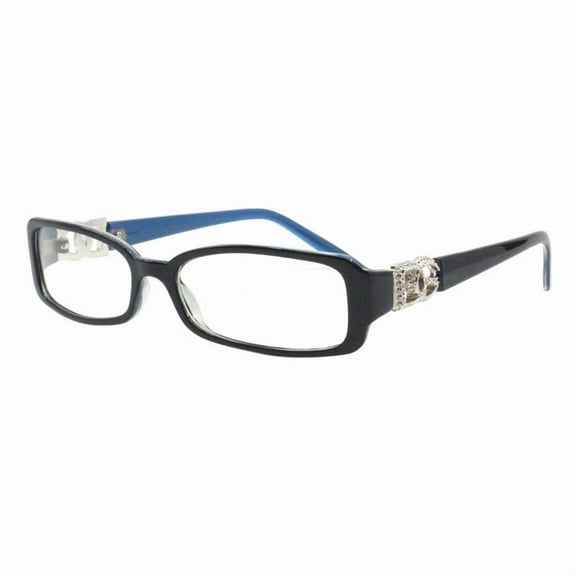 Women's Clear Lens Eyeglasses Slim Rectangle Frame Designer UV400 Black Blue