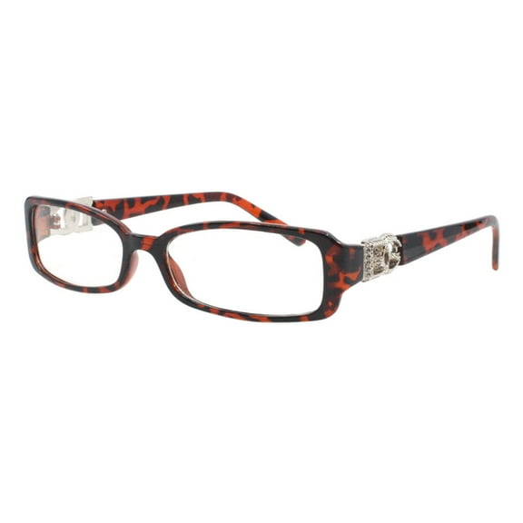 Women's Clear Lens Eyeglasses Slim Rectangular Frame Designer UV400 Tortoise