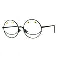 thumbnail image 1 of Women's Clear Lens Glasses Round Metal Frame Heart Studs UV400 Black, 1 of 4