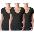 thumbnail image 1 of Women's Clementine Deep V Neck T-Shirt (Pack of 3), 1 of 5