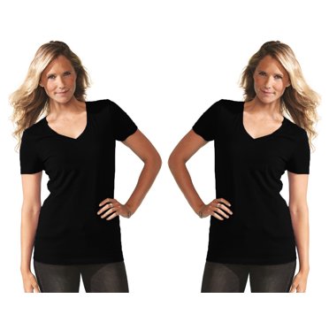 Women's Clementine Deep V Neck T-Shirt (Pack of 3) - Walmart.com