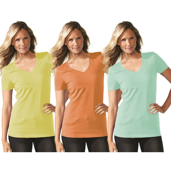Women's Clementine Ideal V Neck T-Shirt (Pack of 3)