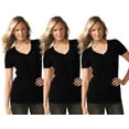 thumbnail image 1 of Women's Clementine Ideal V Neck T-Shirt (Pack of 3), 1 of 1