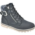 thumbnail image 1 of Women's Cliffs by White Mountain Kelsie Side Zip Boot Navy Distressed Fabric/Faux Fur 6 M, 1 of 4
