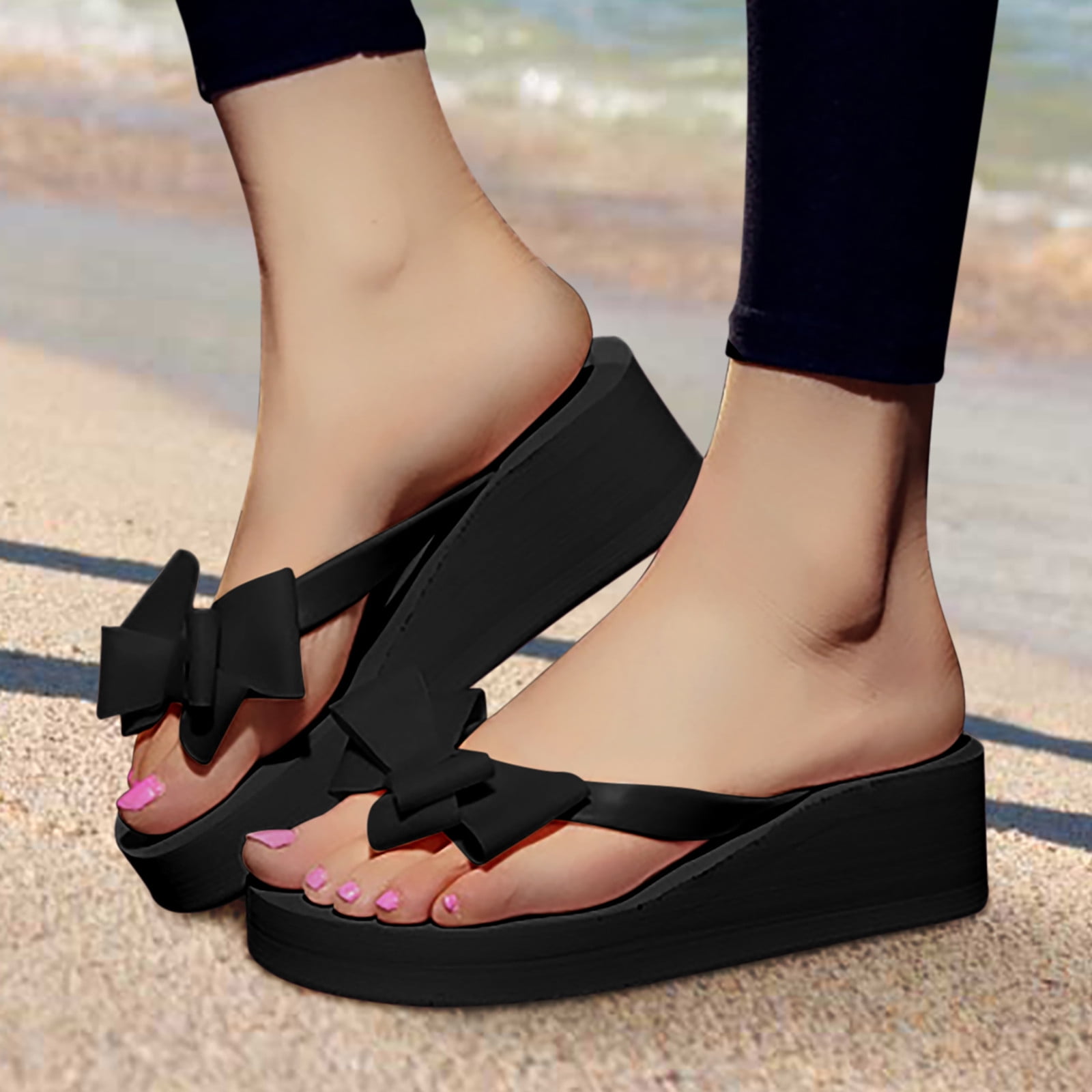 Women s Clip Toe Sandals Fashion Summer Sandals Thick Bottomed Women s Clip Toe Beach Sandals Shoelaces 46 Neon Shoelaces for Men Thick Shoelaces Silicone Elastic Shoelaces Flat Shoelaces Tips No Tie ...